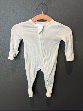 Lou Lou & Company Cream Ribbed Footed One-Piece
